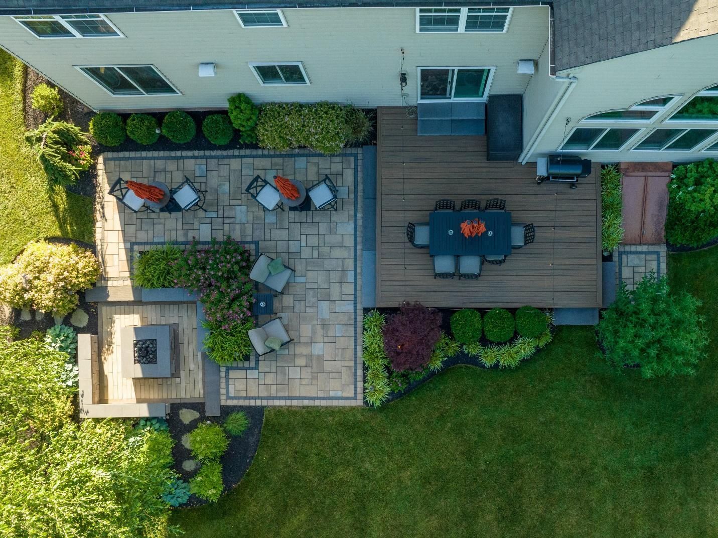 Aerial landscaping shot by New Castle.